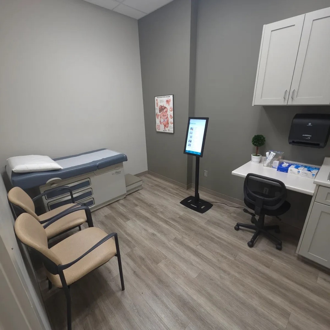 A clean, private exam room